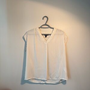 Banana Republic Petite Cream Striped Blouse